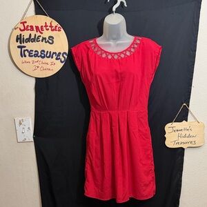 💥NI💥 BeBop Red Mini Dress with Lattice Neckline